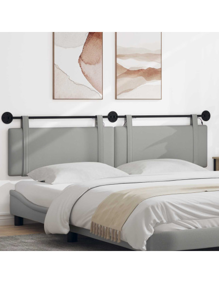 Testiera sospesa Con luce LED Grigio Nuvola Tessuto