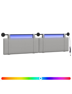Testiera sospesa Con luce LED Grigio Nuvola Tessuto 2