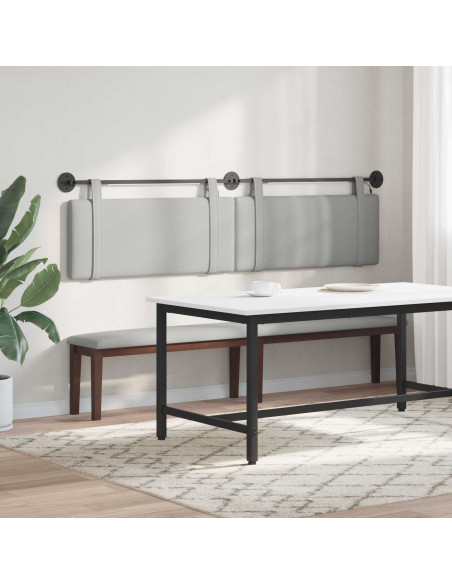 Testiera sospesa Con luce LED Grigio Nuvola Tessuto