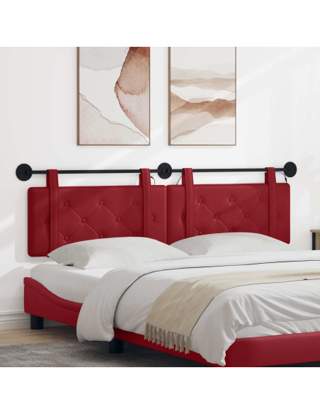 Testiera sospesa Con luce LED Rosso Vino Similpelle