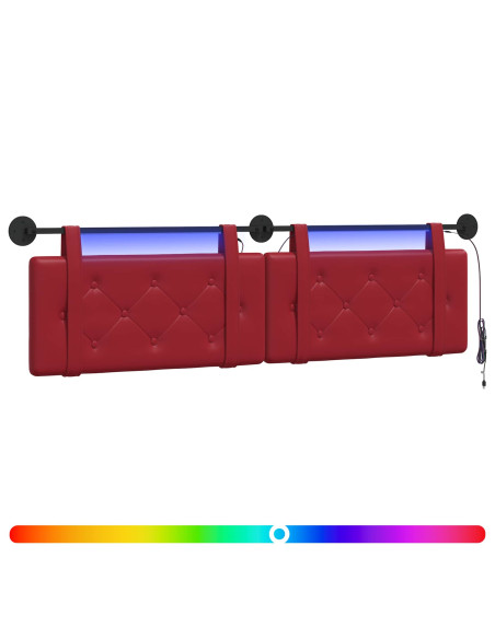 Testiera sospesa Con luce LED Rosso Vino Similpelle