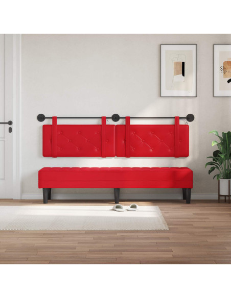 Testiera sospesa Con luce LED Rosso Similpelle