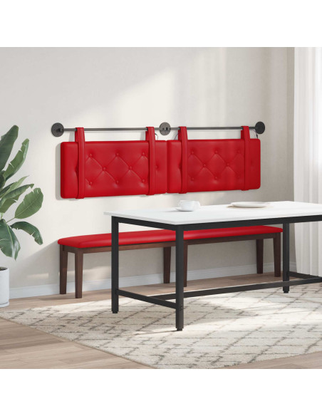 Testiera sospesa Con luce LED Rosso Similpelle