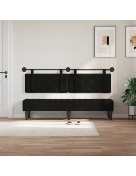 Testiera sospesa Con luce LED Nero Similpelle
