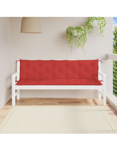 Cuscini per Panca 2 pz Rossi 180x50x7 cm in Tessuto Oxford