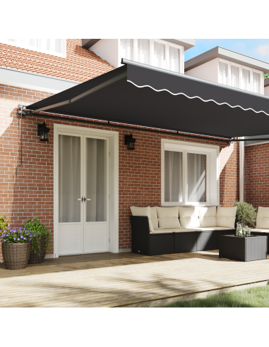 Tenda Retrattile Antracite 500 × 300 cm Poliestere e Metallo