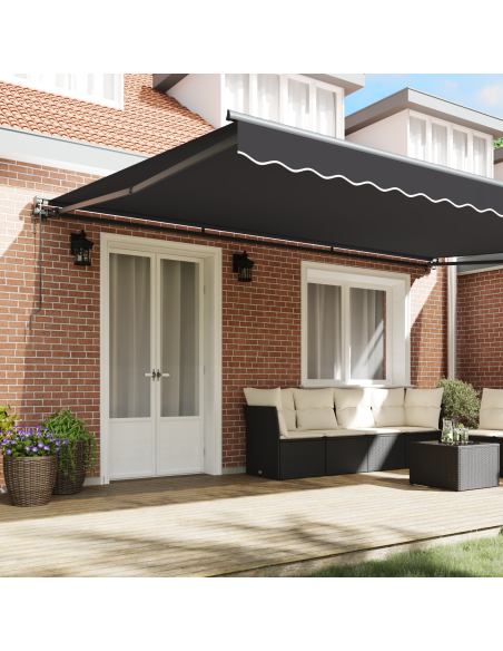 Tenda Retrattile Antracite 500 × 300 cm Poliestere e Metallo