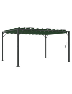 Gazebo con tetto ventilato Verde 3 x 4 x 2,14 m 2