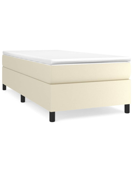 Giroletto a Molle con Materasso Crema 90x190 cm in Similpelle