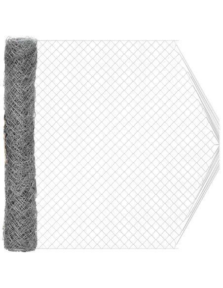 Recinzione a rete metallica Galvanizzato 2 x 20 m Vetro