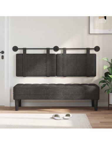 Testata appesa Tinta unita Nero 150 x 55 x 5 cm PU Antico