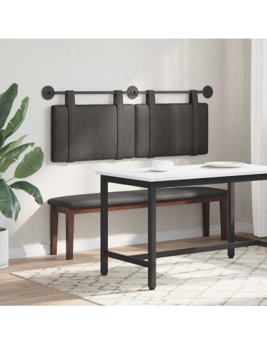 Testata appesa Tinta unita Nero 150 x 55 x 5 cm PU Antico