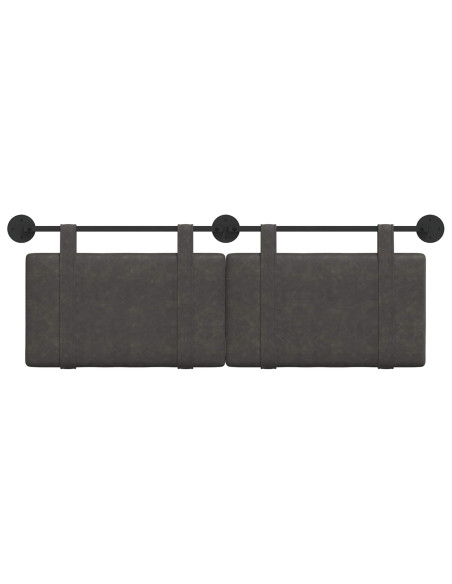 Testata appesa Tinta unita Nero 150 x 55 x 5 cm PU Antico