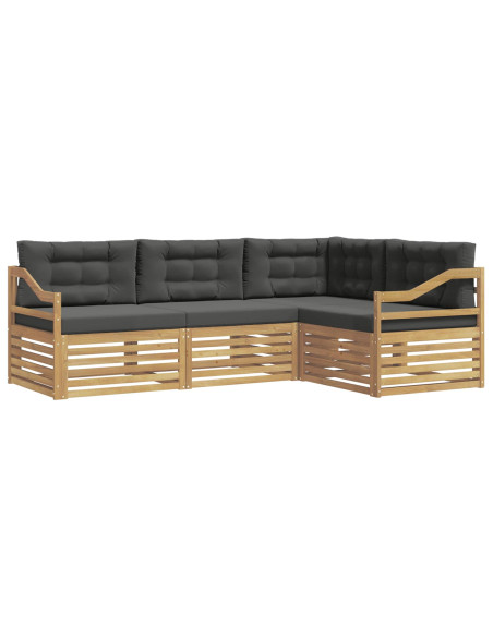 Set di divani da esterno 4 pcs Bianco e Antracite