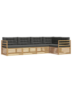 Set di divani da esterno 5 pcs Bianco e Antracite Poliestere 2