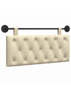 Testata appesa Montaggio a parete Crema 110 x 55 x 7 cm Tessuto 2