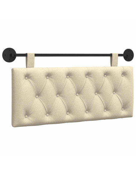 Testata appesa Montaggio a parete Crema 110 x 55 x 7 cm Tessuto
