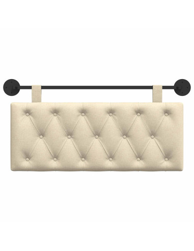 Testata appesa Montaggio a parete Crema 110 x 55 x 7 cm Tessuto