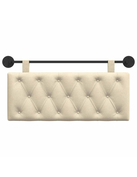 Testata appesa Montaggio a parete Crema 110 x 55 x 7 cm Tessuto