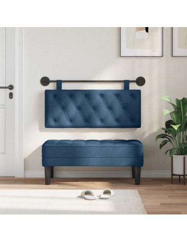 Testata appesa Montaggio a parete Blu 110 x 55 x 7 cm Tessuto