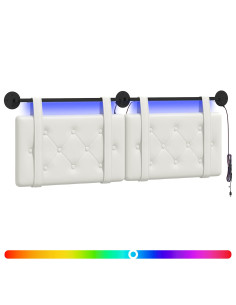 Testiera sospesa Con luce LED Bianco Similpelle 2