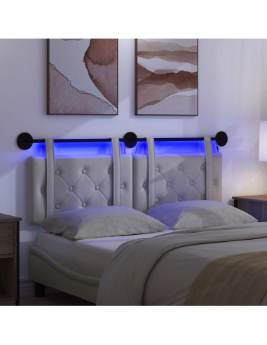 Testiera sospesa Con luce LED Bianco Similpelle