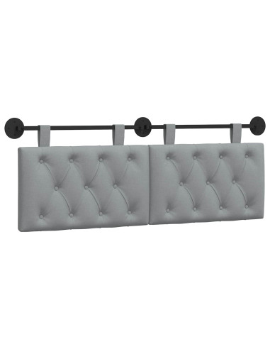 Testata appesa Grigio chiaro 130 x 55 x 7 cm Tessuto