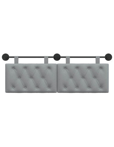 Testata appesa Grigio chiaro 130 x 55 x 7 cm Tessuto