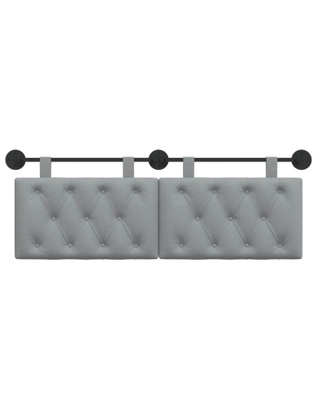 Testata appesa Grigio chiaro 130 x 55 x 7 cm Tessuto
