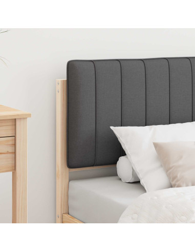 Letto con Testiera Rivestita Grigio scuro 75 x 190 cm