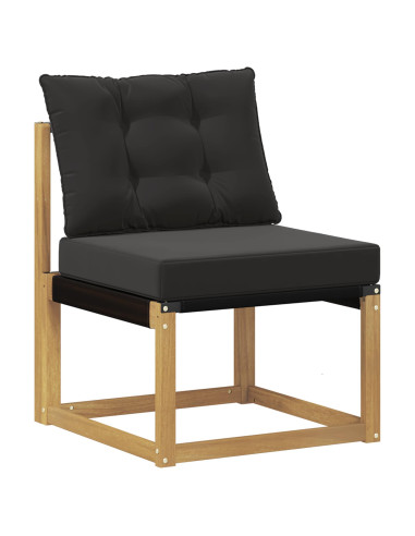 Set di divani da esterno con cuscino 9 pcs Bianco e Nero