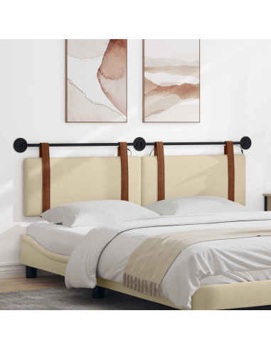 Testiera sospesa Con luce LED Crema PU Antico