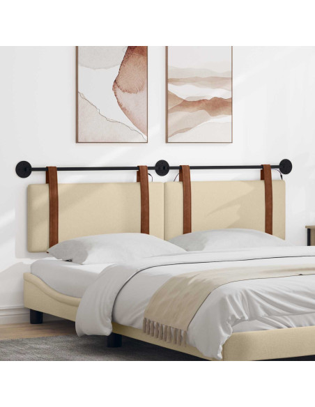 Testiera sospesa Con luce LED Crema PU Antico
