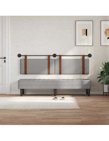 Testiera sospesa Con luce LED Grigio Nuvola PU Antico
