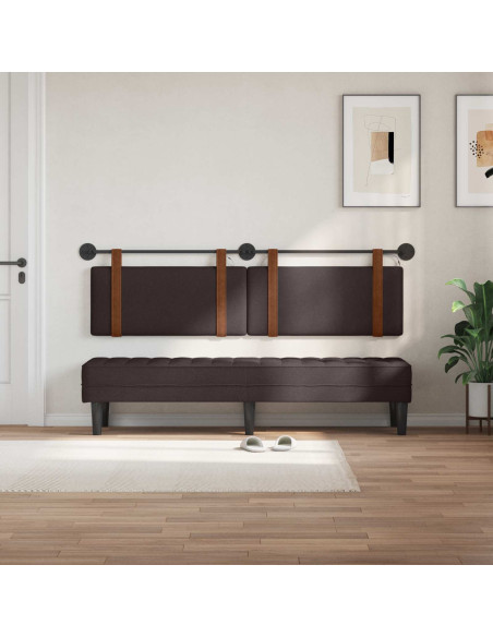 Testiera sospesa Con luce LED Marrone Scuro PU Antico