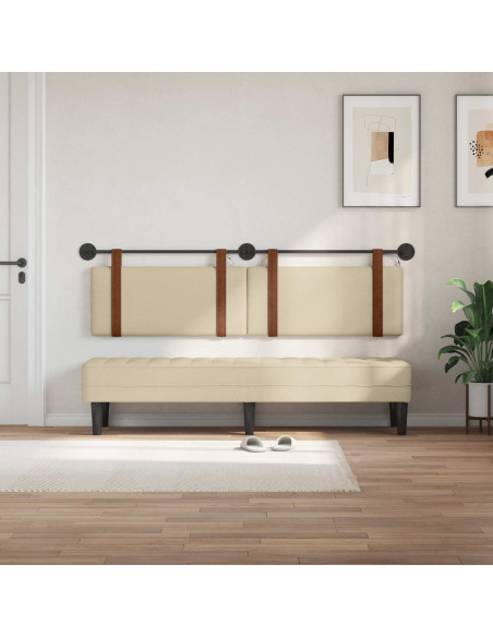 Testiera sospesa Con luce LED Crema PU Antico