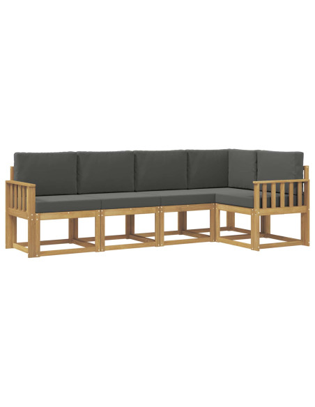 Set di divani da esterno con cuscino 5 pcs Bianco e Antracite