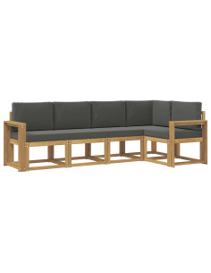 Set di divani da esterno con cuscino 5 pcs Bianco e Antracite 2