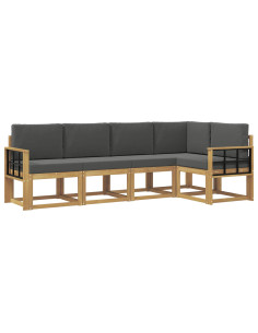 Set di divani da esterno con cuscino 5 pcs Bianco e Antracite 2