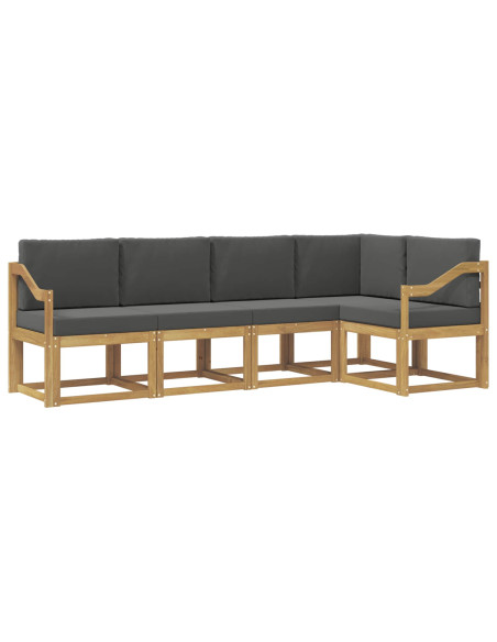 Set di divani da esterno con cuscino 5 pcs Bianco e Antracite