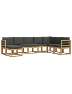 Set di divani da esterno con cuscino 8 pcs Bianco e Antracite 2