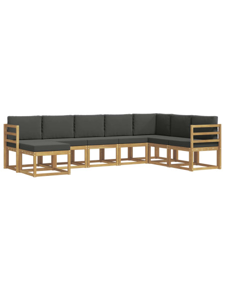 Set di divani da esterno con cuscino 8 pcs Bianco e Antracite
