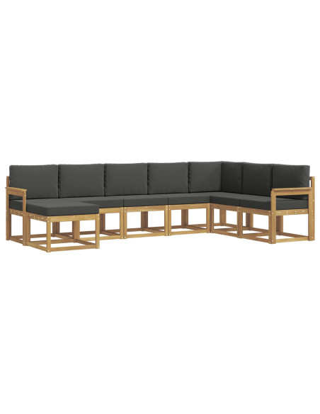 Set di divani da esterno con cuscino 8 pcs Bianco e Antracite