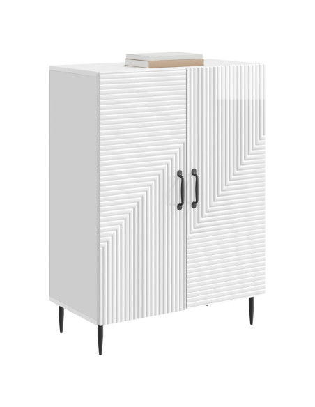 Credenza Bianco Lucido 66 x 34,5 x 89,5 cm Legno ingegnerizzato