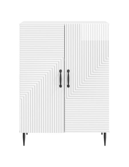 Credenza Bianco Lucido 66 x 34,5 x 89,5 cm Legno ingegnerizzato
