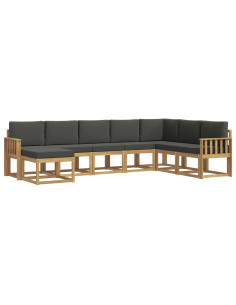 Set di divani da esterno con cuscino 8 pcs Bianco e Antracite 2