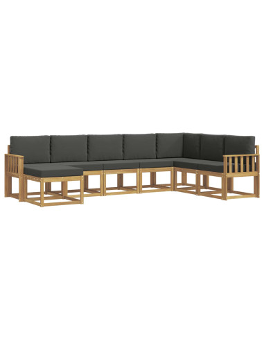 Set di divani da esterno con cuscino 8 pcs Bianco e Antracite