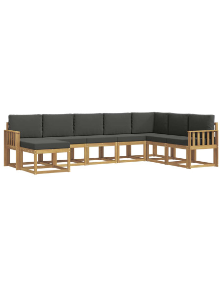 Set di divani da esterno con cuscino 8 pcs Bianco e Antracite
