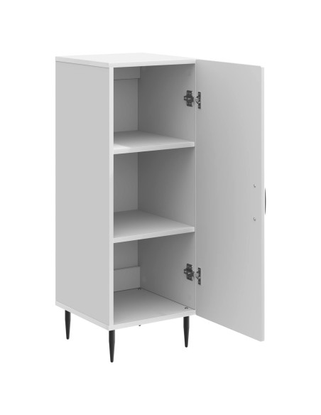 Credenza Bianco Lucido 33 x 34,5 x 89,5 cm Legno ingegnerizzato
