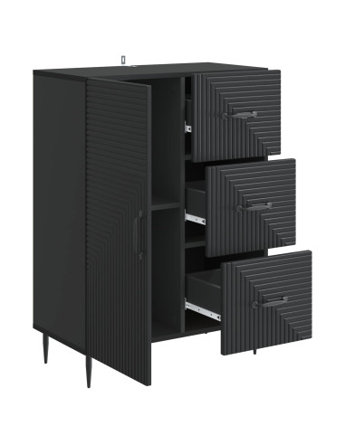 Credenza Nero 66 x 34,5 x 89,5 cm Legno ingegnerizzato